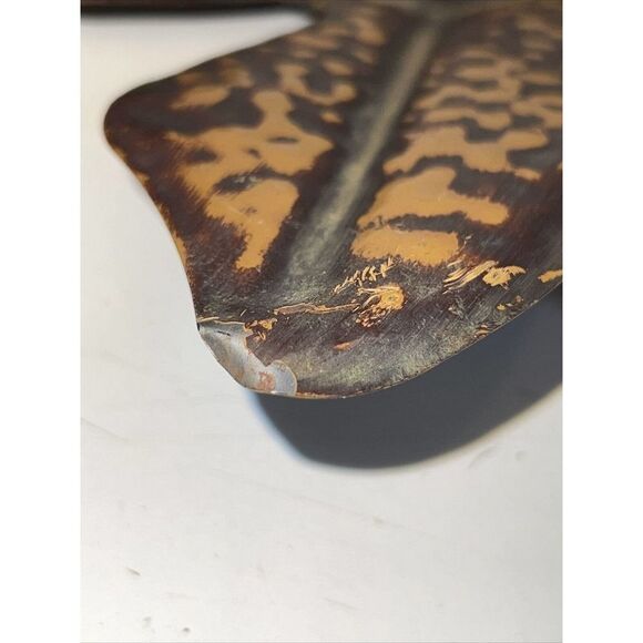 Large Minimal Brown Painted Leaf Wall Hanger - Picture 12 of 12